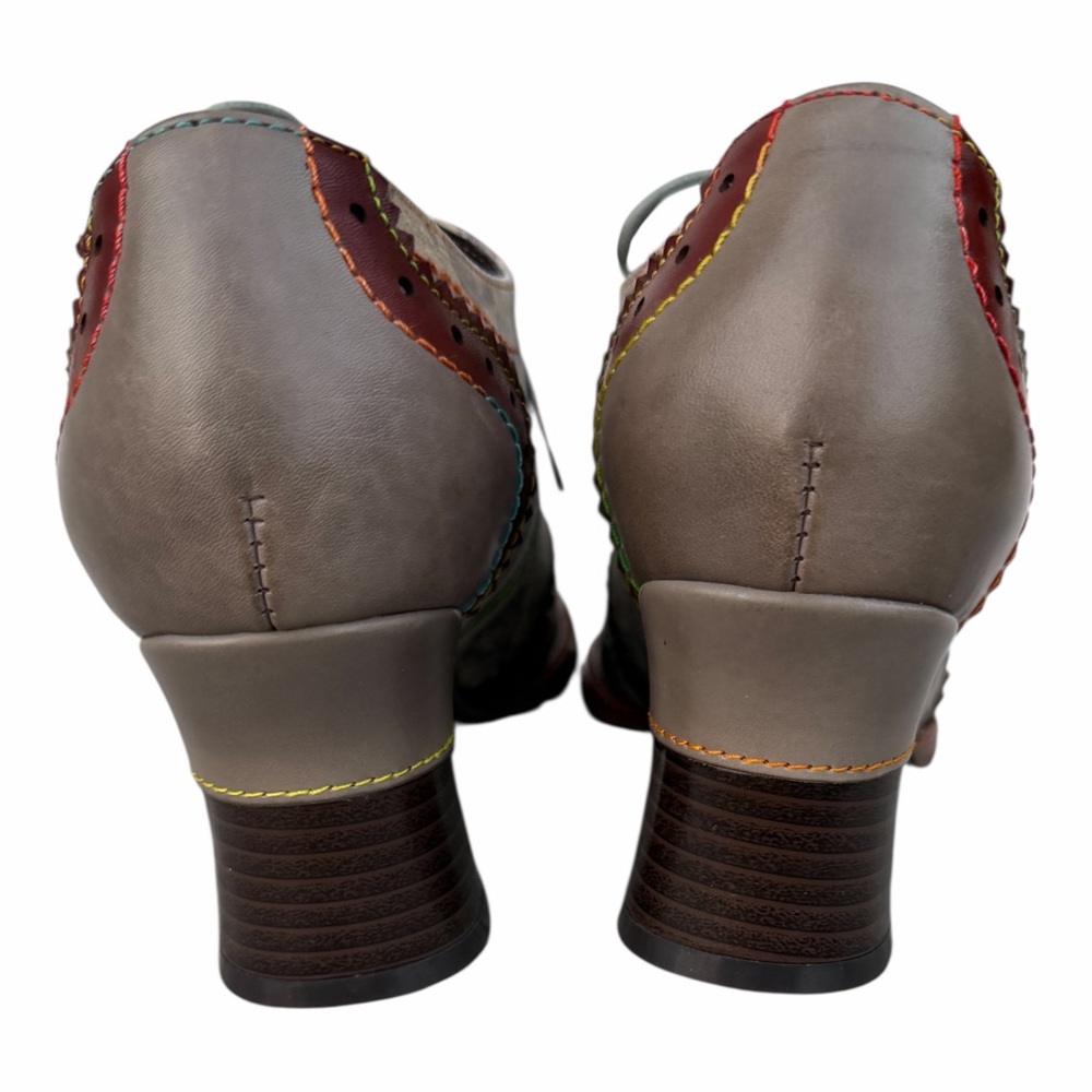 NEW L'ARTISTE SPRING STEP Perrine Shoes Oxford Bootie Grey Multi 38 7.5 -8 - Picture 11 of 15